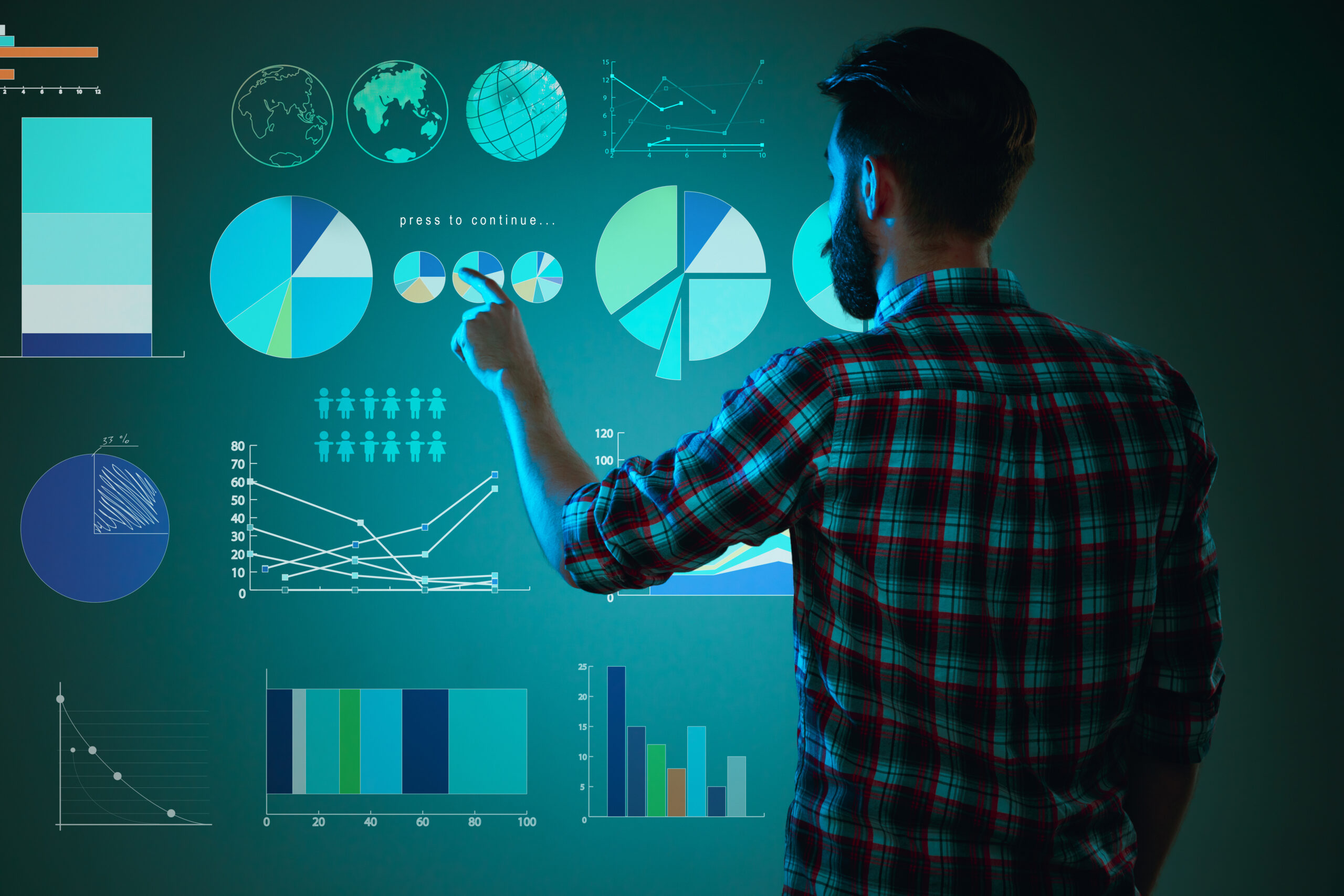 Abstract concept of business success, growth and globalization Data Visualization