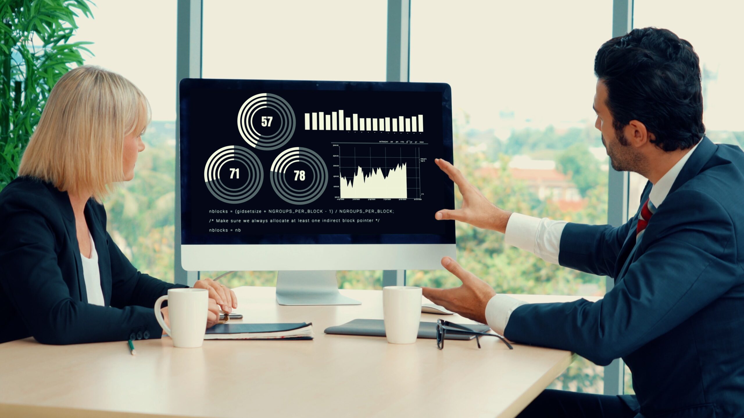 Business visual data analyzing technology by creative computer software CX Analytics