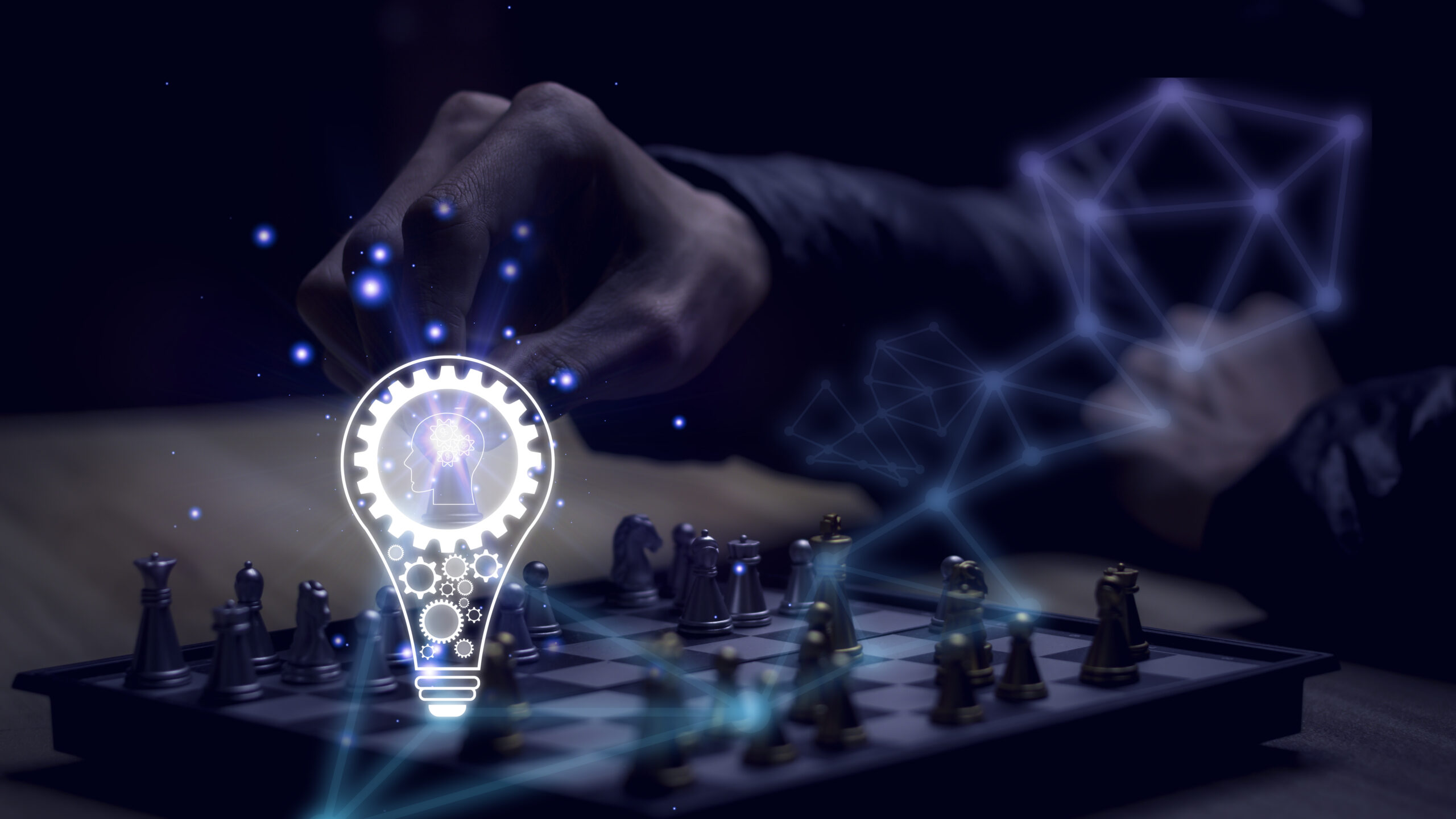 Businessman playing chess think problem solving. business compet Businessman playing chess think problem solving. business competition planning teamwork,International chess, ideas and competition and strategy, business success concept,strategic concept.