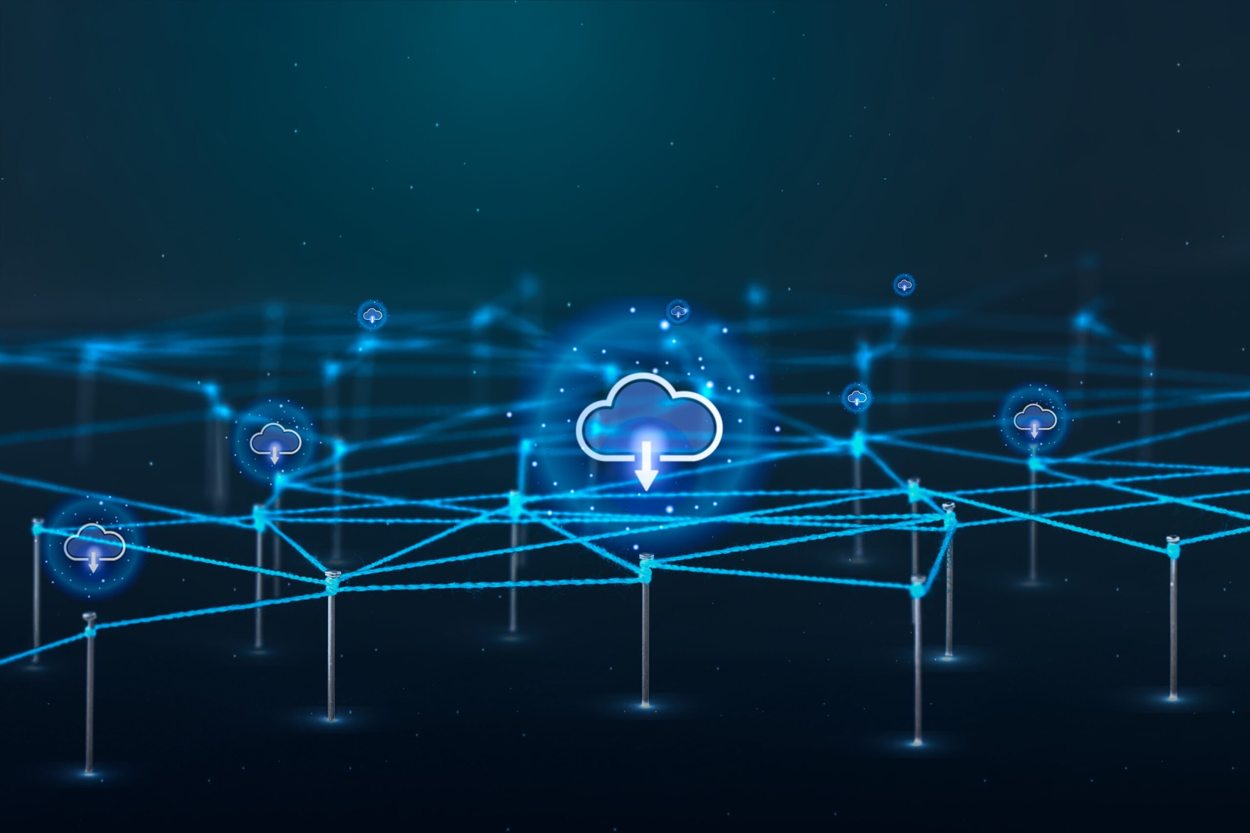 Cloud storage background, business network design Cloud Security
