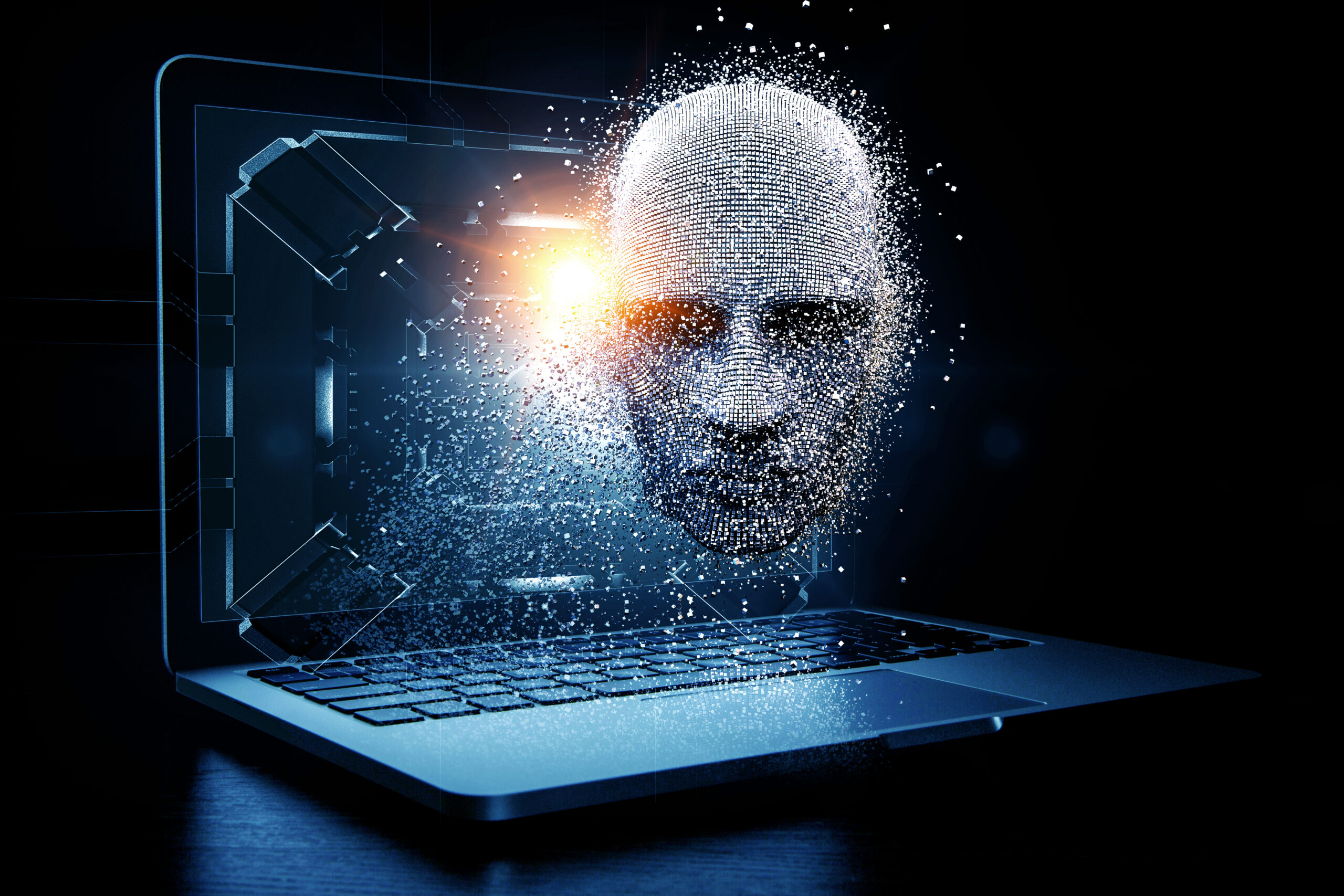 Digital head, artificial intelligence concept AI Risk