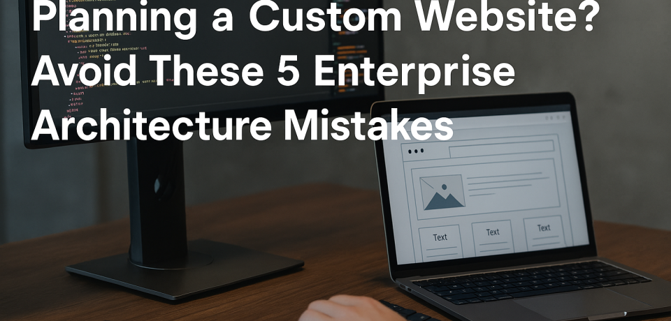 20250814_1356_Avoid Website Architecture Mistakes_simple_compose_01k2kwmx59evm9e3e1hyv332em Planning a Custom Website? Avoid These 5 Enterprise Architecture Mistakes