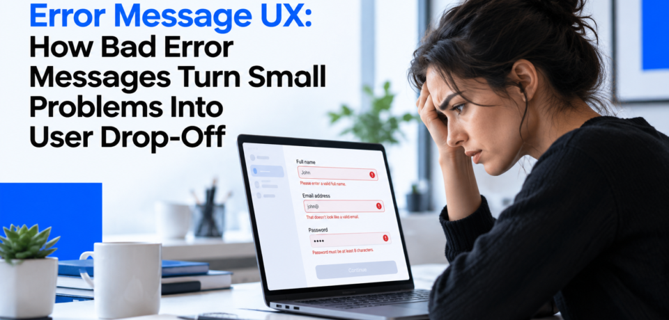 Error Message UX Error Message UX How Bad Error Messages Turn Small Problems Into User Drop-Off